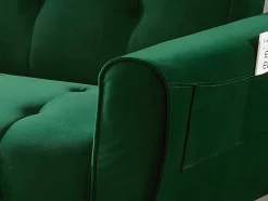 Driezits-Slaapbank Van Fluweel Polani - Dennengroen