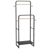 Dubbele Kledingrek Selin - L65 Cm - Zwart Metaal En Beukenhout