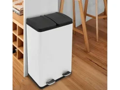 Dubbele Pedaalemmer 60 L - Wit