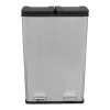 Dubbele Pedaalemmer 60 L - Zilver