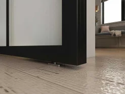 Dubbele Schuifdeur H205 X B83 Cm - Aluminium En Mat Gehard Glas - Wilden
