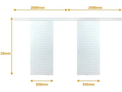 Dubbelwandige Schuifdeur - H205 X L166Cm - Gehard Glas - Astana