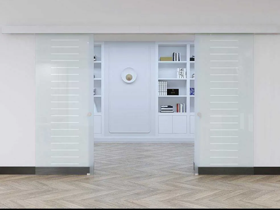 Dubbelwandige Schuifdeur - H205 X L166Cm - Gehard Glas - Astana