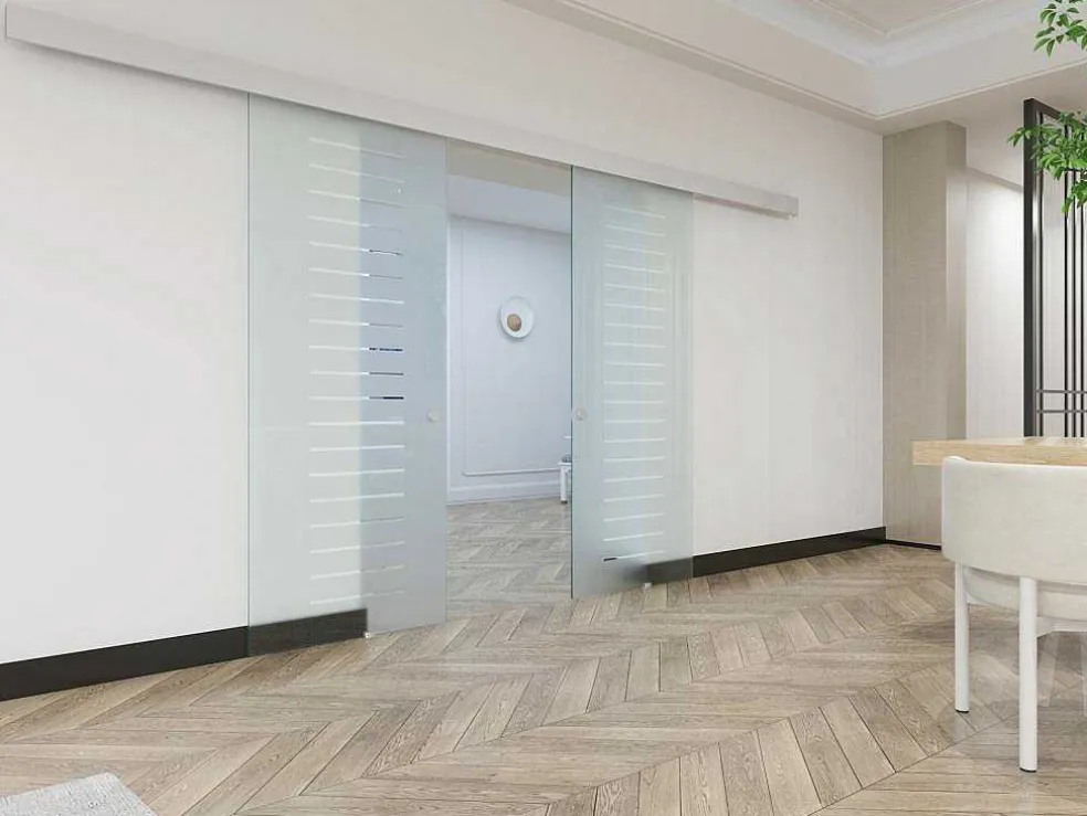 Dubbelwandige Schuifdeur - H205 X L166Cm - Gehard Glas - Astana