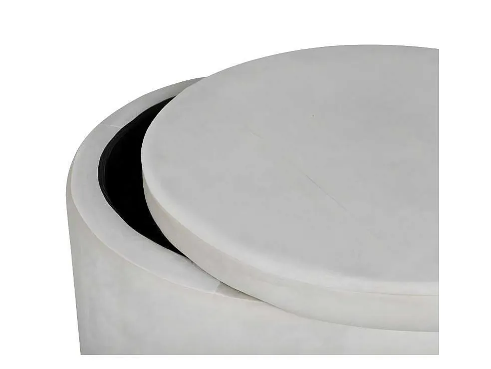 Dunken Poef, Hocker Met Opbergruimte O51Cm Velours Beige.