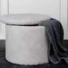 Dunken Poef, Hocker Met Opbergruimte O51Cm Teddystof Bruin.