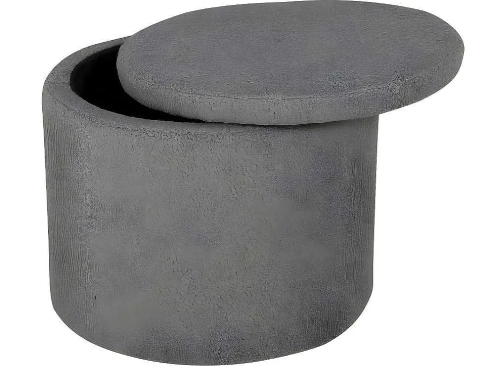 Dunken Poef, Hocker Met Opbergruimte O51Cm Teddystof Bruin.