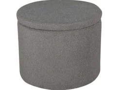 Dunken Poef, Hocker Met Opbergruimte O51Cm Teddystof Bruin.