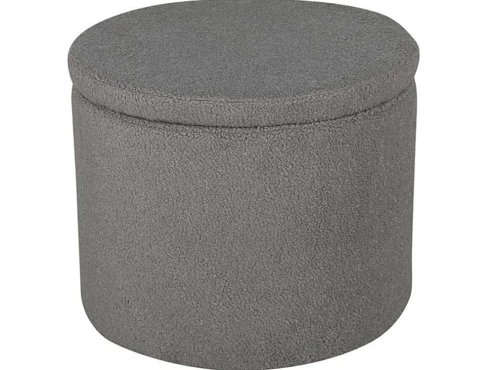 Dunken Poef, Hocker Met Opbergruimte O51Cm Teddystof Bruin.