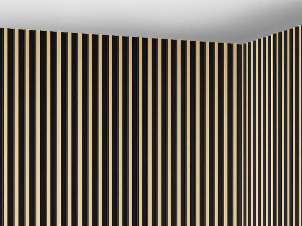 3D-Wandpaneel - 2,83 M - Zwart En Goudkleurig - Set Van 8 - Clinton