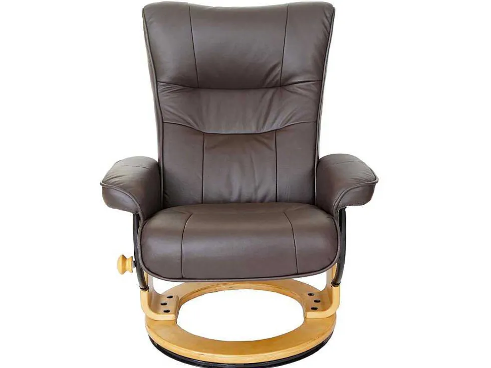 Edmonton Fauteuil Met Kruk, Bruin, Naturel Bruin