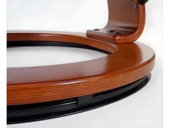 Edmonton Fauteuil Met Kruk, Zwart, Honingkleurig