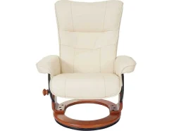 Edmonton Fauteuil Met Kruk, Creme, Honingkleurig