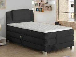 Eenpersoons Boxspring Met Elektrische Bedbodem + Matras En Dekmatras Castel Palacio - 100X200Cm - Antraciet