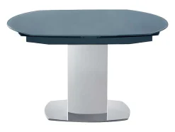 Eettafel Talicia Uitschuifbaar Van Gehard Glas En Metaal - 6 Tot 8 Personen - Grijs