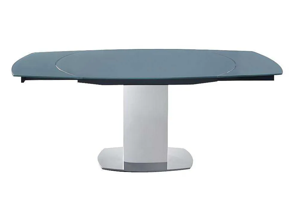 Eettafel Talicia Uitschuifbaar Van Gehard Glas En Metaal - 6 Tot 8 Personen - Grijs