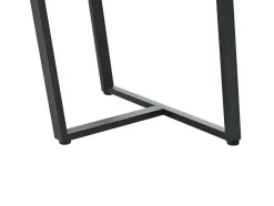 Eettafel 140X80 Cm - Metalen Structuur - Marmerpatroon Fineer - Wit & Zwart