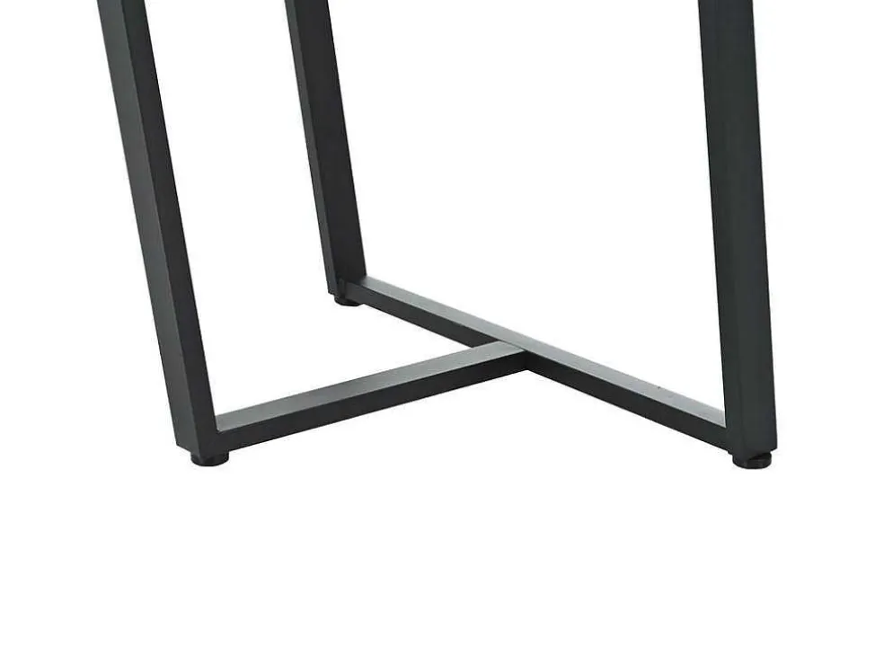 Eettafel 140X80 Cm - Metalen Structuur - Marmerpatroon Fineer - Wit & Zwart