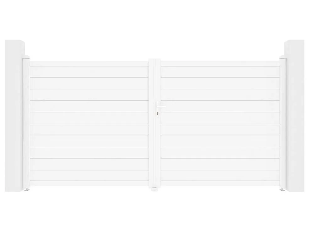 Elektrische Draaipoort Van Aluminium L355 X H181 Cm Wit - Nazario