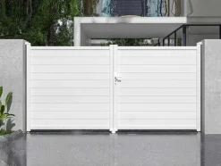 Elektrische Draaipoort Van Aluminium L355 X H181 Cm Wit - Nazario