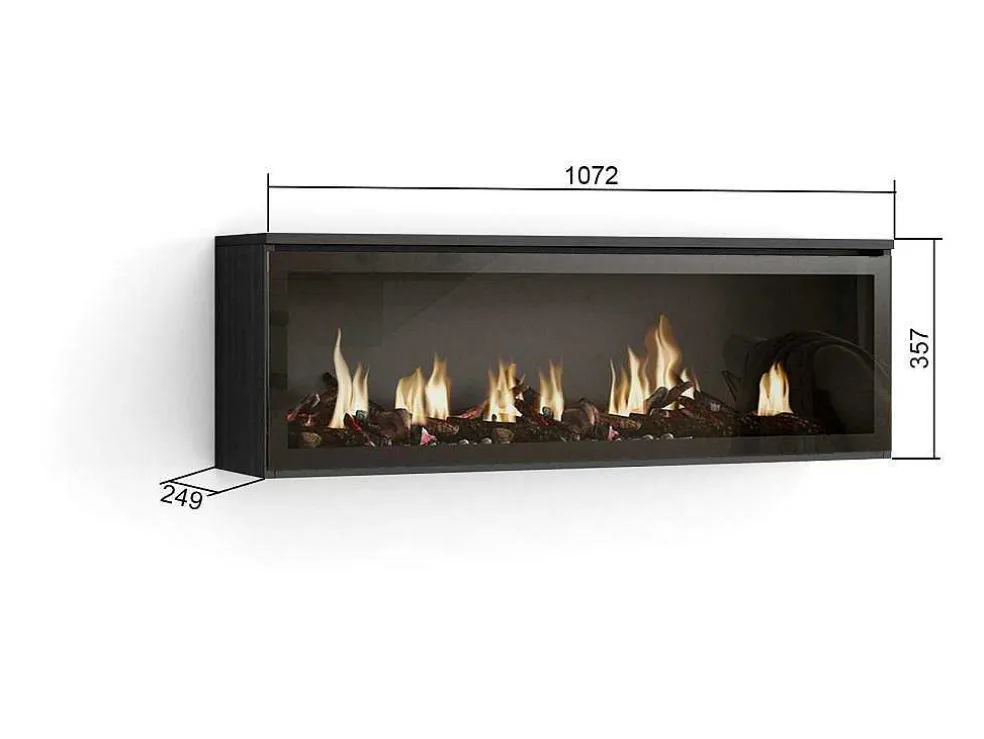 Elektrische Haard Led , 107X38X25Cm, Woonkamer - Eetkamer, Elektrische Haard, Zwart