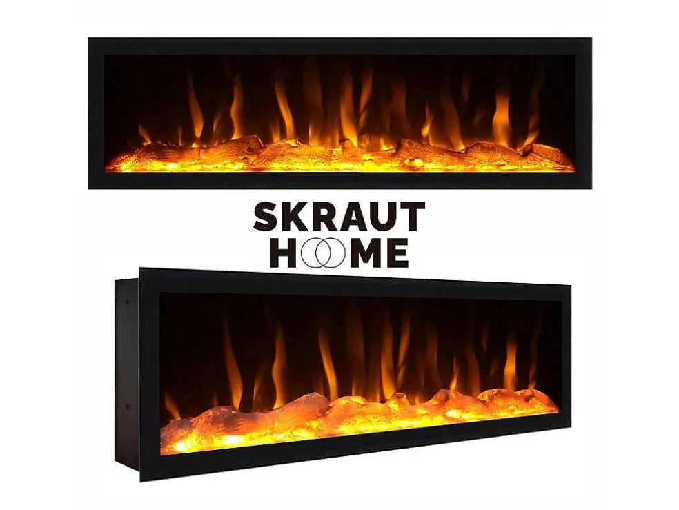 Elektrische Haard Led , 107X38X25Cm, Woonkamer - Eetkamer, Elektrische Haard, Zwart
