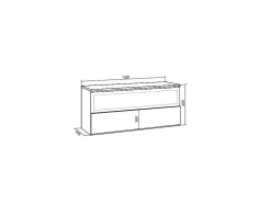 Elektrische Haard Led , 102X45X35Cm, 1 Opening, 1 Deur, Elektrische Haard, Hangend, Cement