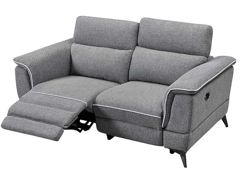 Elektrische Relaxbankstel 3+2 Macari - Stof - Grijs