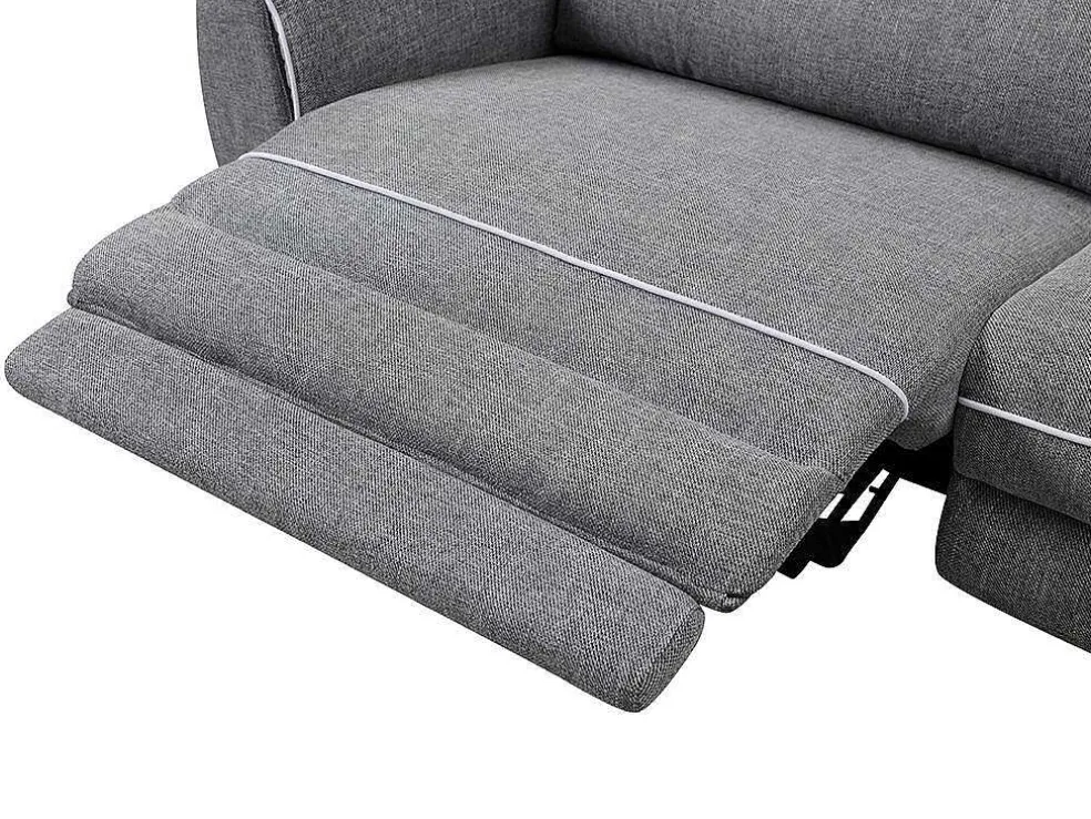 Elektrische Relaxbankstel 3+2 Macari - Stof - Grijs