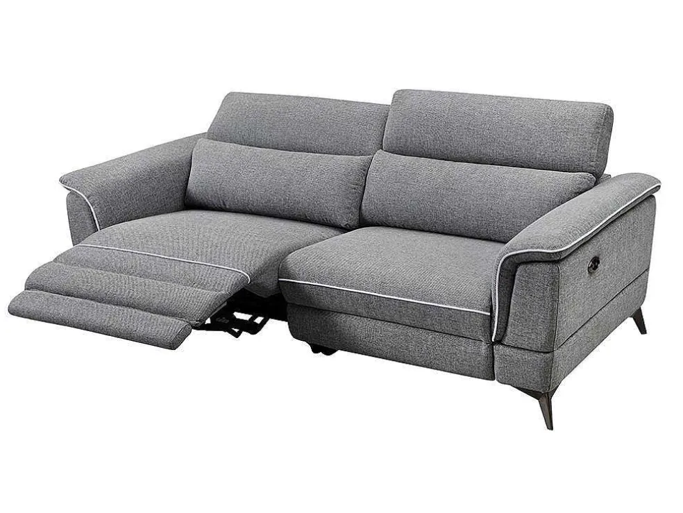 Elektrische Relaxbankstel 3+2 Macari - Stof - Grijs