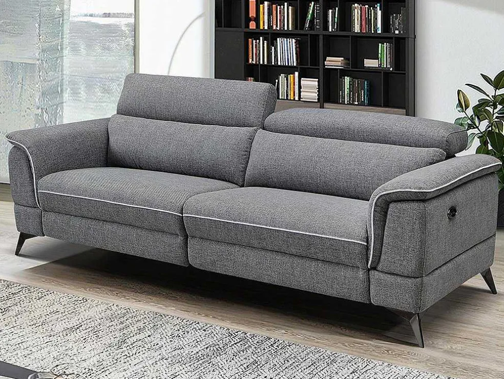 Elektrische Relaxbankstel 3+2 Macari - Stof - Grijs
