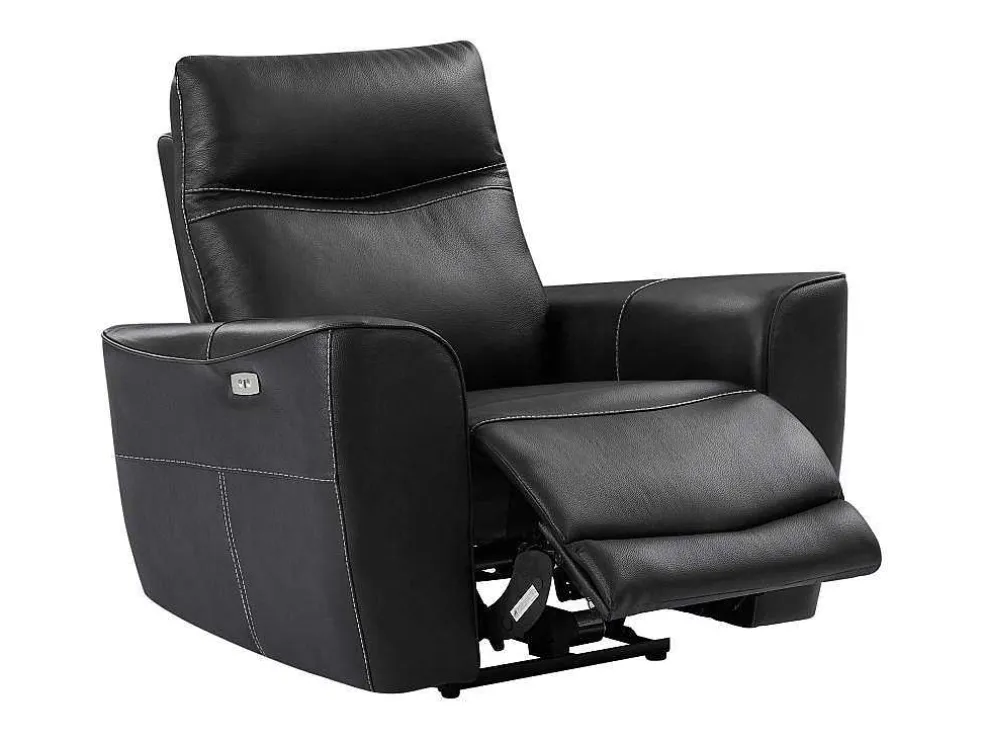 Elektrische Relax-Fauteuil Van Zwart Vaarsleer Damon