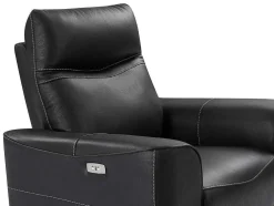 Elektrische Relax-Fauteuil Van Zwart Vaarsleer Damon