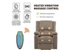 Elektrische Relaxfauteuil - Met Thermische Massagefunctie - Voorzien Van 2 Bekerhouders En Afstandsbediening - Taupe