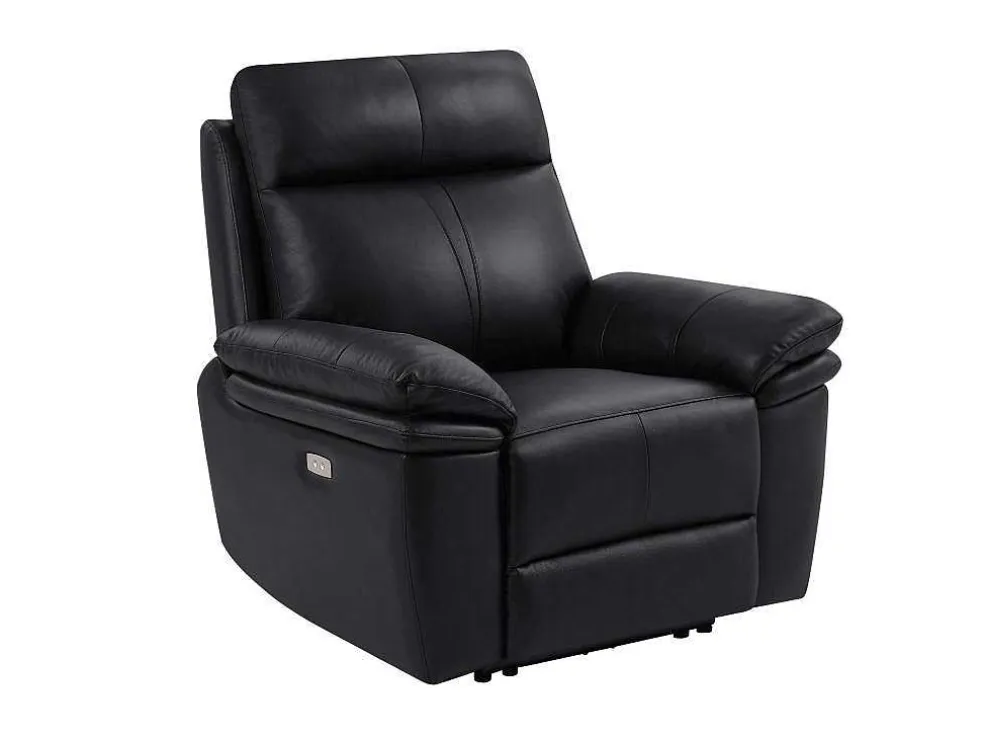 Elektrische Relax-Fauteuil Van Zwart Leer Mesola