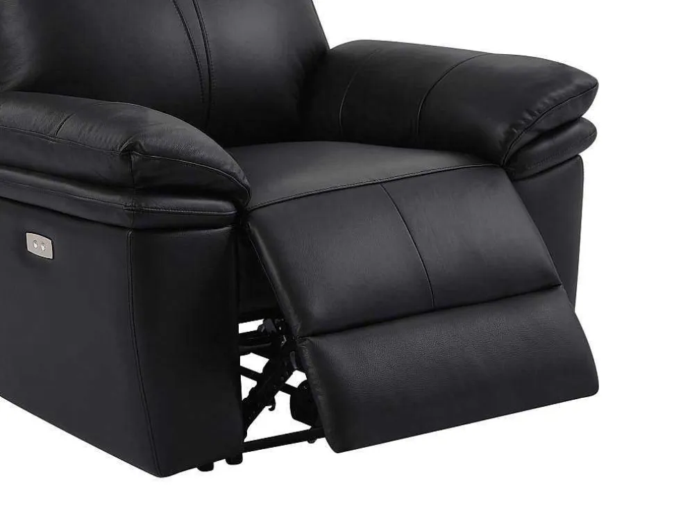 Elektrische Relax-Fauteuil Van Zwart Leer Mesola