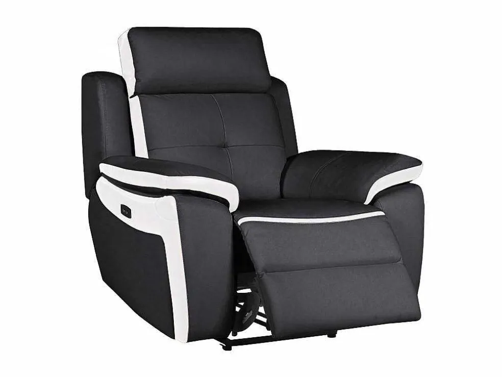 Elektrische Relaxfauteuil Van Leer Angelique - Zwart/ Wit