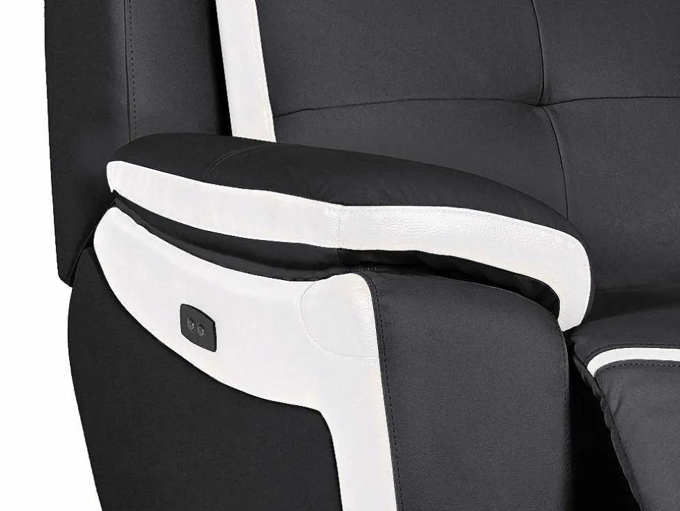 Elektrische Relaxfauteuil Van Leer Angelique - Zwart/ Wit