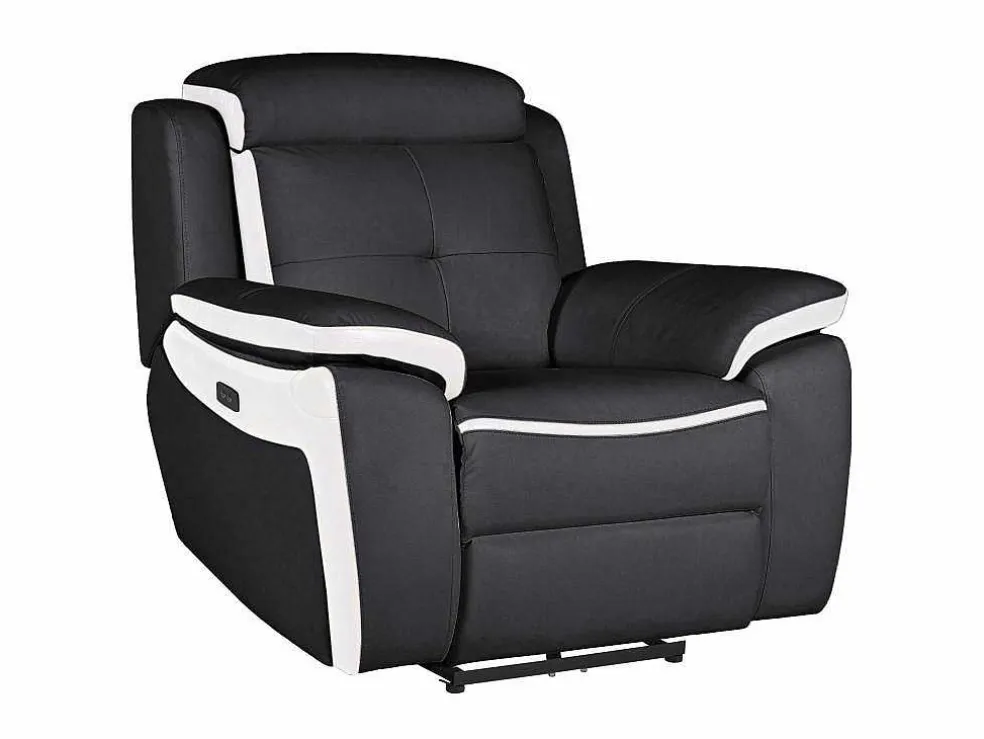 Elektrische Relaxfauteuil Van Leer Angelique - Zwart/ Wit