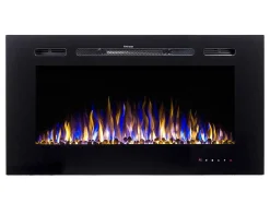 Elektrische Sfeerhaard Calbuco - L101,6 X D14 X H54,4 Cm - Zwart