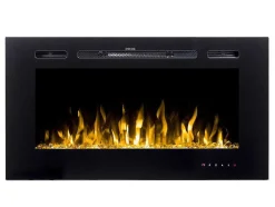 Elektrische Sfeerhaard Calbuco - L101,6 X D14 X H54,4 Cm - Zwart