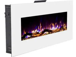 Elektrische Sfeerhaard Lalita - L110 X D14 X H49 Cm - Wit