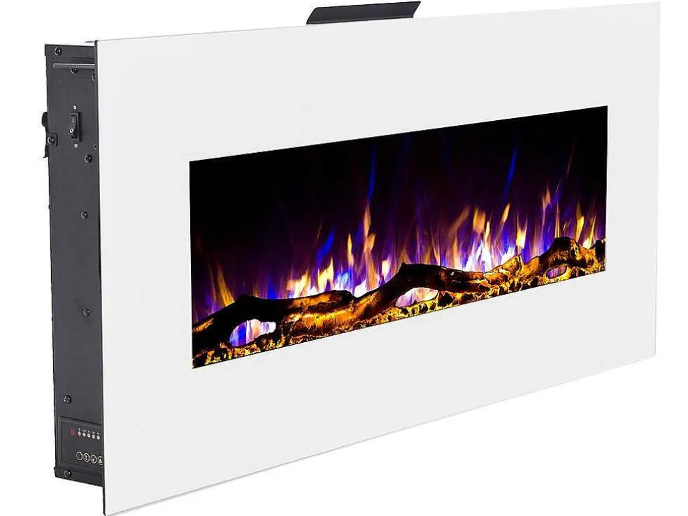 Elektrische Sfeerhaard Lalita - L110 X D14 X H49 Cm - Wit