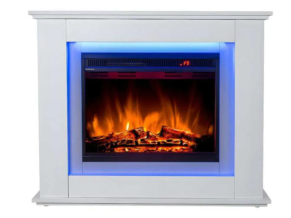 Elektrische Sfeerhaard Nevado - Met Schoorsteenmantel - Leds - L100 X D27,5 X H82,5 Cm - Wit