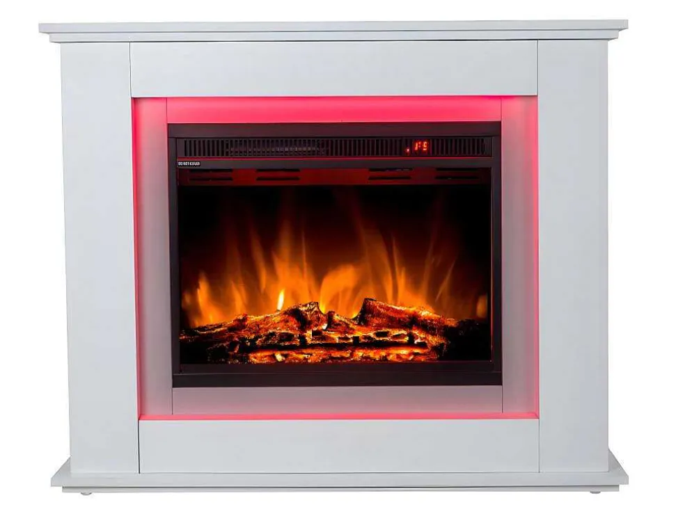 Elektrische Sfeerhaard Nevado - Met Schoorsteenmantel - Leds - L100 X D27,5 X H82,5 Cm - Wit