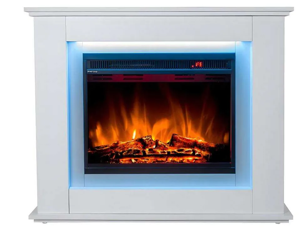 Elektrische Sfeerhaard Nevado - Met Schoorsteenmantel - Leds - L100 X D27,5 X H82,5 Cm - Wit