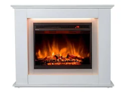Elektrische Sfeerhaard Nevado - Met Schoorsteenmantel - Leds - L100 X D27,5 X H82,5 Cm - Wit