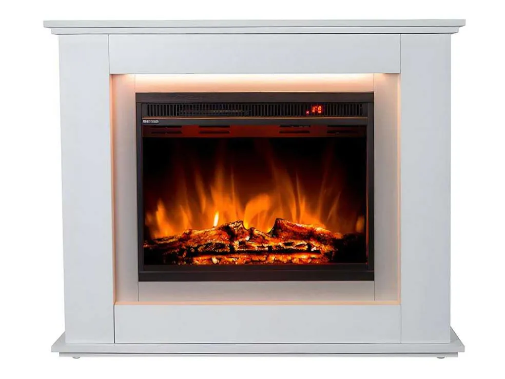 Elektrische Sfeerhaard Nevado - Met Schoorsteenmantel - Leds - L100 X D27,5 X H82,5 Cm - Wit