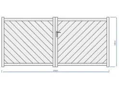 Elektrische Vleugelpoort - Vol Aluminium - L350 X H160 Cm - Antraciet - Zerano