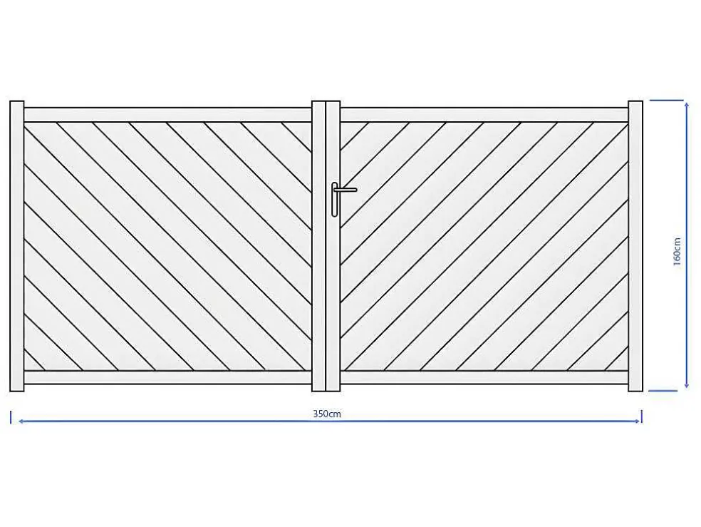 Elektrische Vleugelpoort - Vol Aluminium - L350 X H160 Cm - Antraciet - Zerano